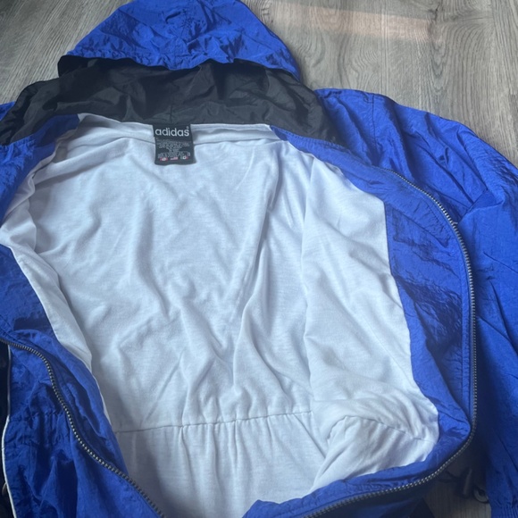 Rare Vintage 80s‎ Adidas Jacket Windbreaker Running Three Stripe Blue Adult XL - Picture 6 of 9